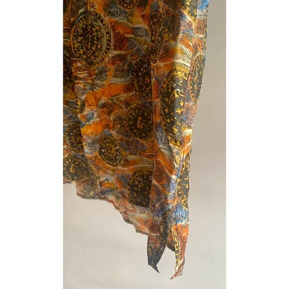 Robert Stock L Button Up Short Sleeve Silk Abstract Medallion Silk - Picture 5 of 13